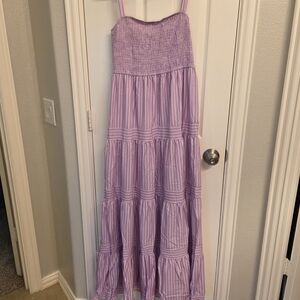 Lavender Striped Maxi Dress